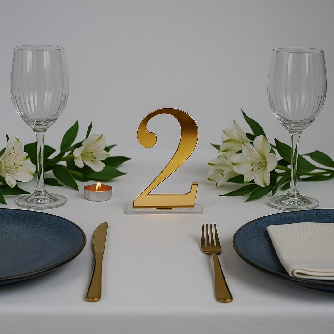 Acrylic Gold Table Numbers , Wedding Table Numbers Mirror Gold Table ...