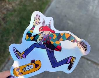 Wicked Skate Werewolf, Waterproof Vinyl Sticker