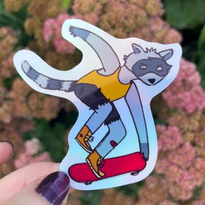 Rad Raccoon Skater Sticker