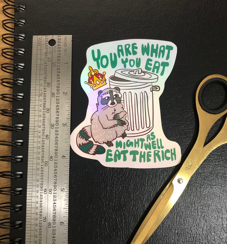 Rich Racoon Eat the Rich Raccoon Vinyl Sticker, Waterproof - Etsy