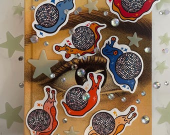 Disco Snail Pack, Waterproof Vinyl Stickers