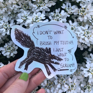 ADHD Wolf Holographic Sticker