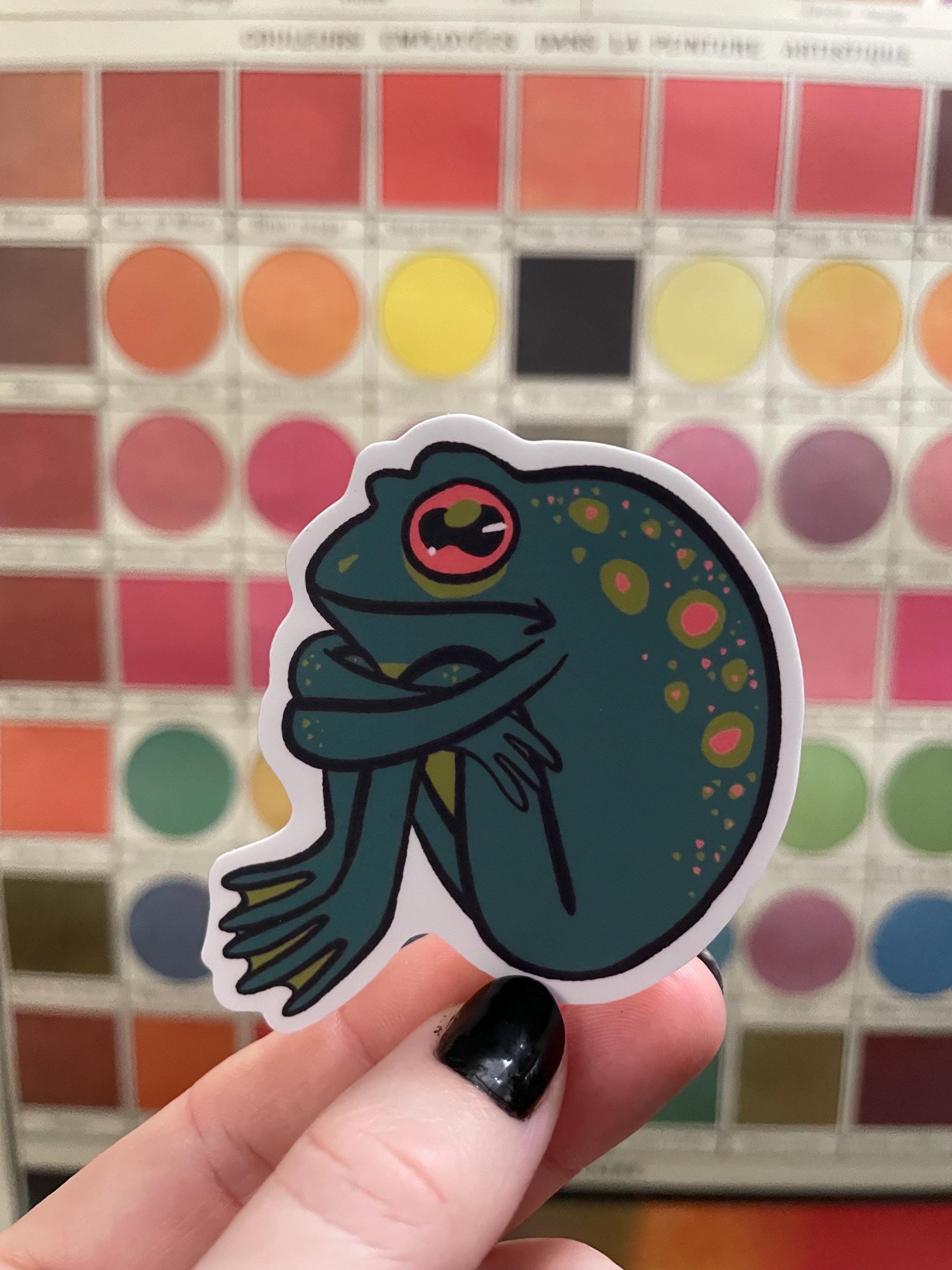 Dramatic Frog Vinyl Sticker, Waterproof - Etsy