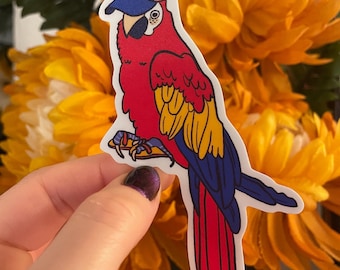 Fashion Parrot Vinyl Sticker, Waterproof