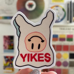 Big Yikes Pastic Bag Vinyl Sticker, Waterproof