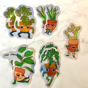 5 Potted Plant Pal Stickers (pack)