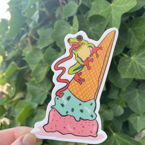 Eis Frosch Vinyl Aufkleber, wasserfest