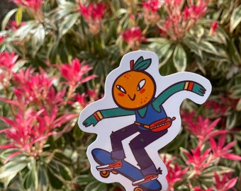 Fruit Punk Skating Orange Sticker!