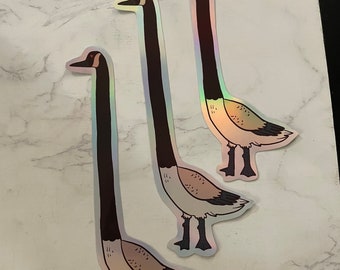 ¡Paquete de pegatinas de gansos largos! Pegatinas de vinilo holográficas