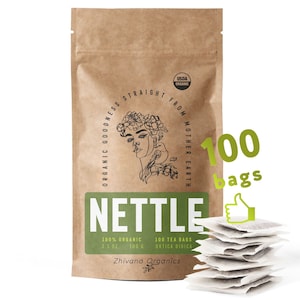 Nettle Leaf Tea Organic, 100 Tea Bags, Stinging Nettle, Nettle Tea Organic, Stinging Nettle Tea, Nettle Leaf Tea, Herbal Tea Bags Organic