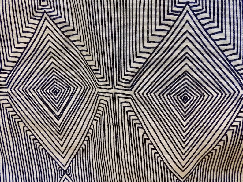 Blue and White Geometric Southwestern Reversible Tote Bag