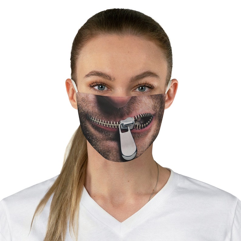 ZIPPER FACE MASK Zipped Up Mouth Mask Man Mouth Mask Zip Etsy