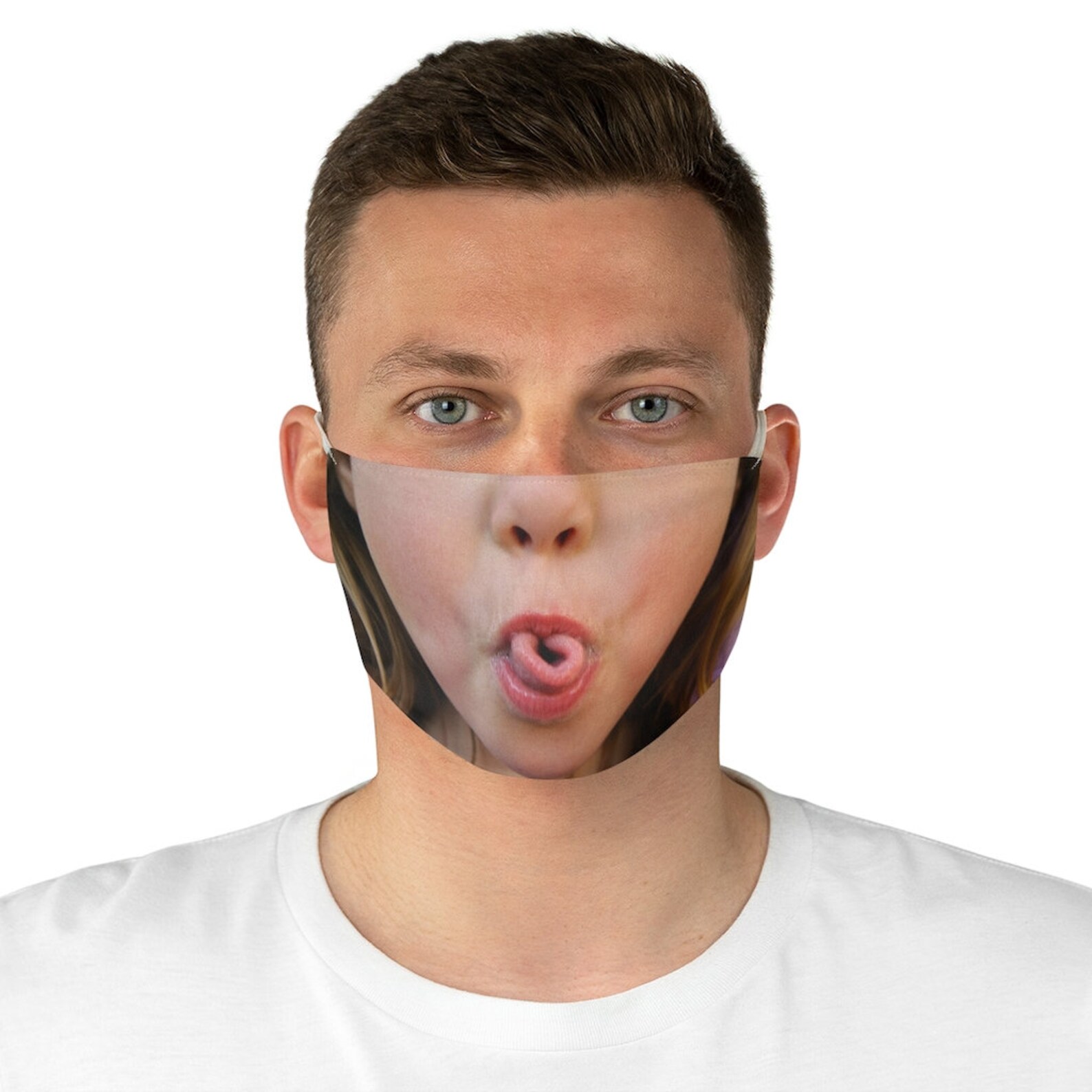 TONGUE OUT Rolled Tongue Face MASK Funny Adult Mouth Mask Etsy