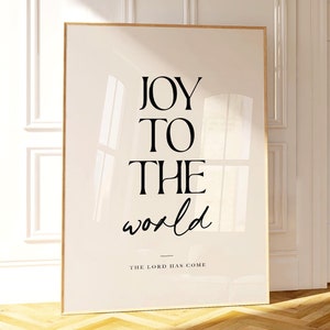 Impresión de alegría para el mundo, arte de pared navideño, impresión navideña cristiana, impresión de versículos bíblicos, impresión de las Escrituras, decoración navideña moderna, póster