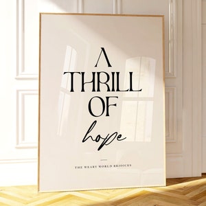 A thrill of hope print, Christmas wall art, Christian Christmas decor, The weary world rejoices, Christmas scripture wall art, LDS wall art