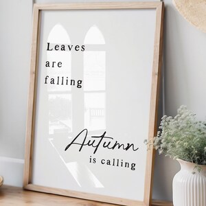 Blätter fallen, Herbst ruft, Herbst Wandkunst, Herbst Zitat zum Ausdrucken, Boho Herbst Wohndekor, Blätter Wandkunst, Trendiges Herbst Poster