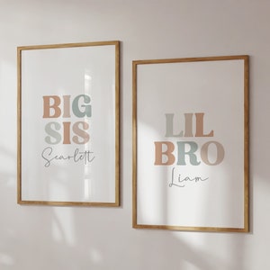 Big sis lil bro printable, Sibling wall art, Brother and sister decor, Kids room printable wall art, Playroom wall art, Shared room prints