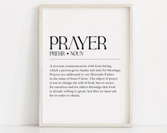 Prayer definition print, LDS wall art, Christian printable, Latter Day Saint printable, LDS home decor, Church of Jesus Christ, LDS poster