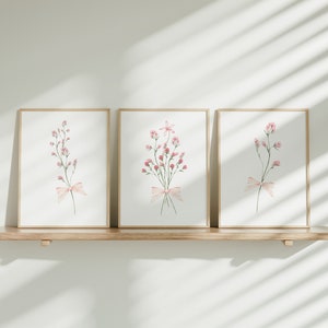 Arte de guardería con flores silvestres, Juego de impresiones para guardería de niñas, Arte de pared de guardería boho, Decoración de guardería floral, Guardería de flores vintage, Decoración de guardería de niñas