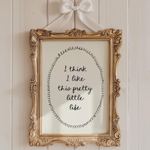 Arte de pared con cita vintage, impresión con cita positiva, creo que me gusta esta linda vida, arte de pared con afirmación, póster con cita de moda, decoración de dormitorio