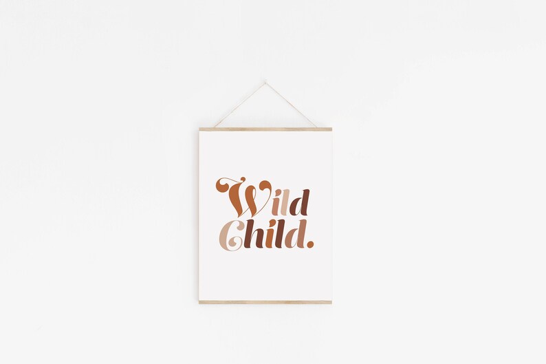 Boho Nursery Print Mid Century Modern Nursery Art Wild Child Etsy