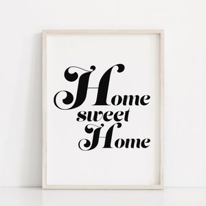 Home Sweet Home Print, Guest Room Printable, Apartment Wall Decor ...