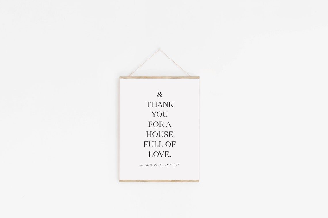 Thank you for a house full of love Christian wall print Etsy