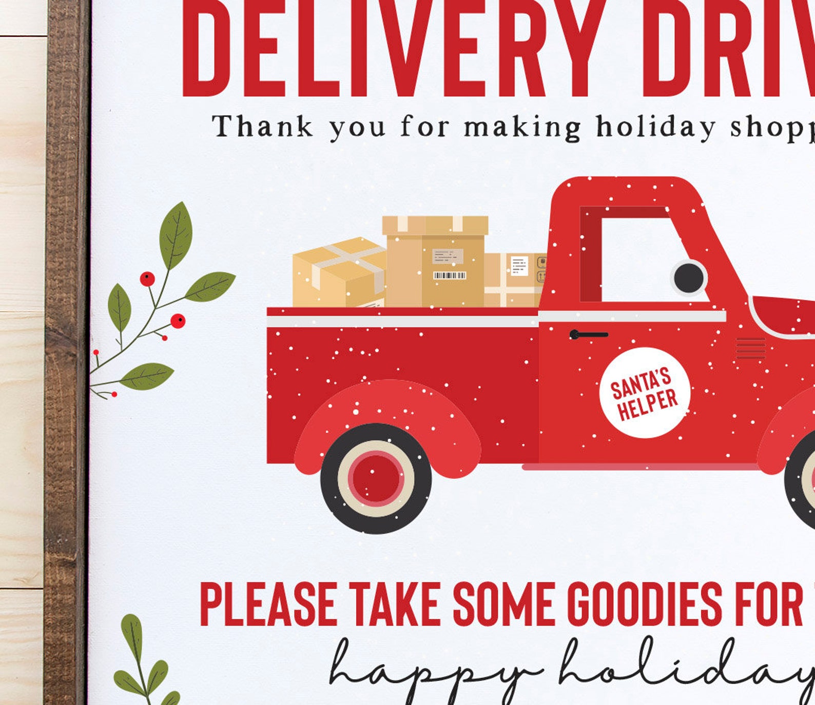 Delivery driver sign Delivery driver thank you Package Etsy