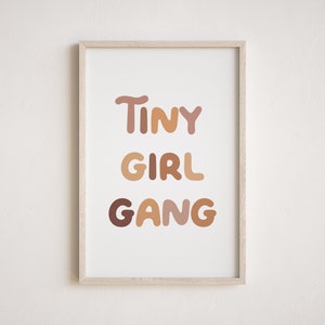 Tiny girl gang print, Boho girls room decor, Girls playroom print, Playroom wall art, Boho nursery print, Girls room wall art, Printable art