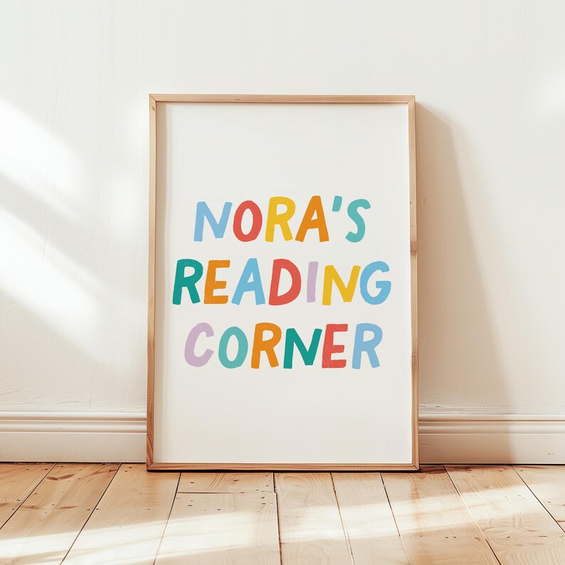 Custom Reading Corner Print, Kids Room Wall Art, Kids Reading Poster