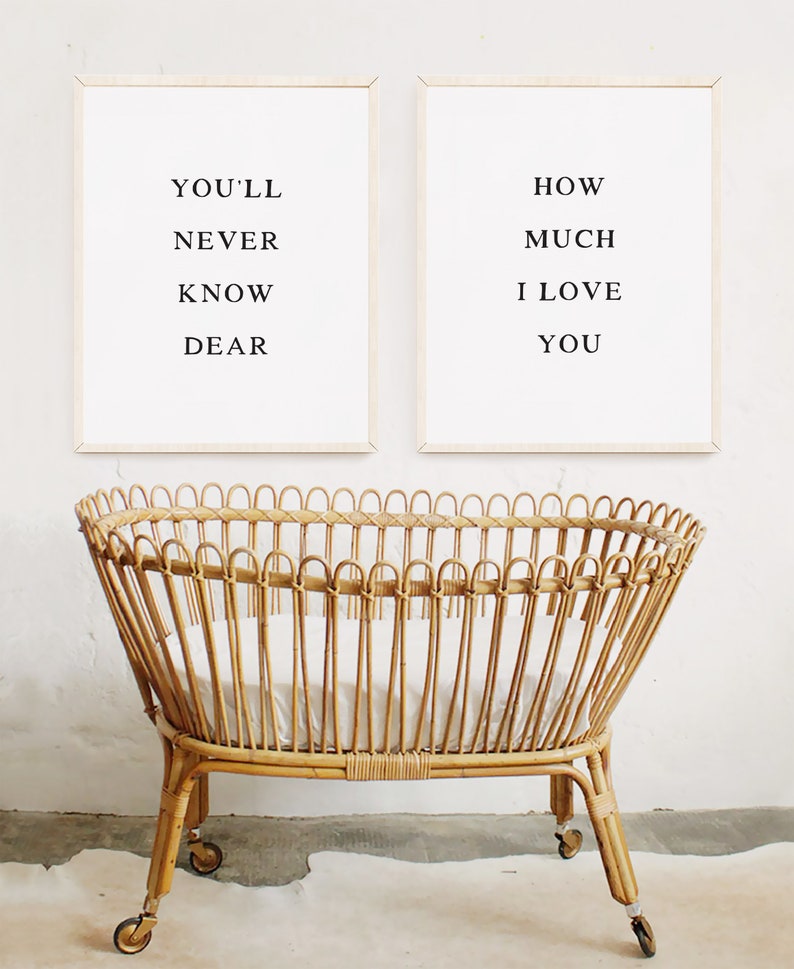 You'll never know dear, Nursery print girl, Modern nursery art, Baby girl nursery decor, Nursery quote wall art, Boho nursery print set of 2 image 7