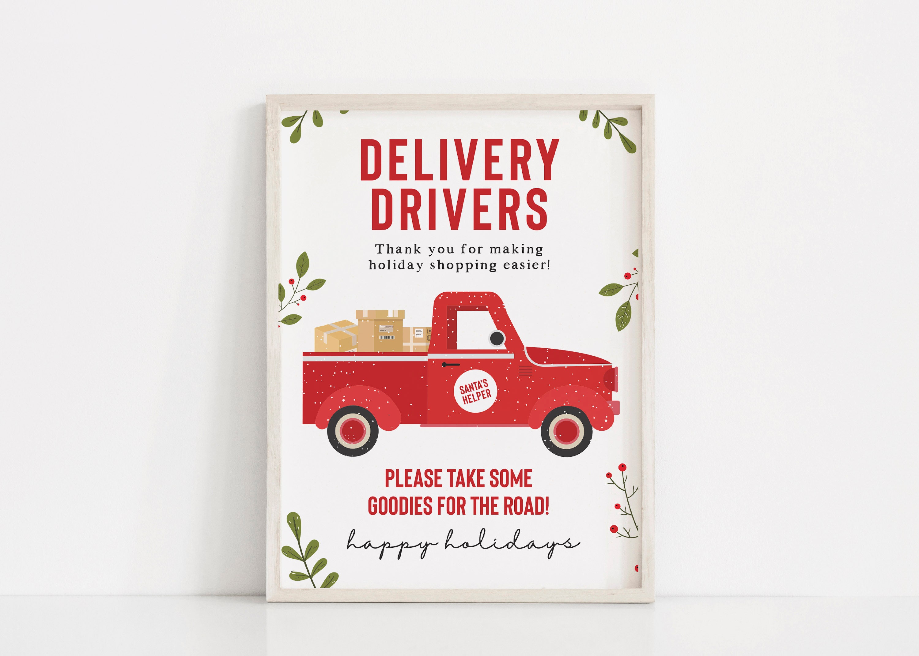 Delivery driver sign Delivery driver thank you Package Etsy