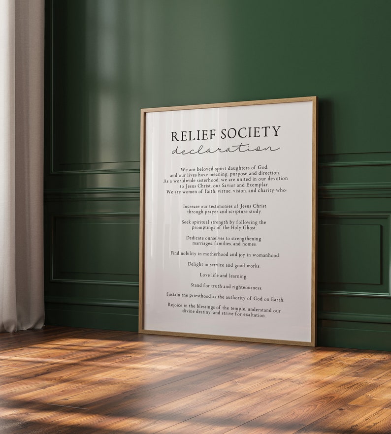Relief society declaration, Church of Jesus Christ print, LDS relief society, Lds womanhood, LDS quote image 2