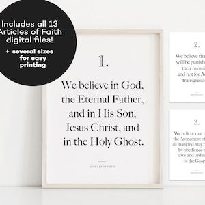 Articles of faith posters, LDS primary printable, LDS wall art, Latter Day Saint kids, LDS wall decor, Primary singing time, Pearl of great