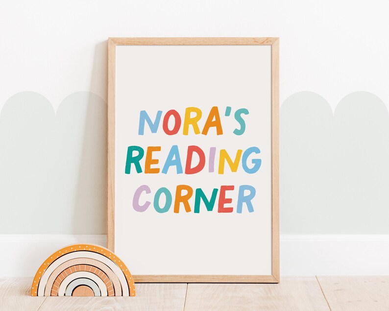 Custom Reading Corner Print, Kids Room Wall Art, Kids Reading Poster