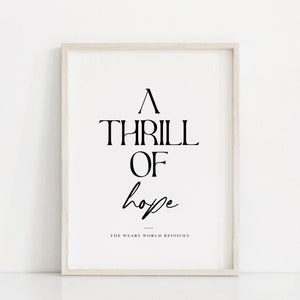A Thrill of Hope Print, Christmas Wall Art, Christian Christmas Decor