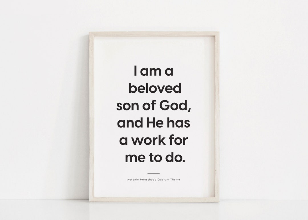 Aaronic Priesthood Theme, LDS Art, Young Men Theme Printable, Beloved ...