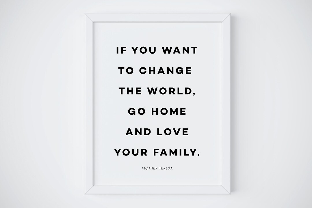 Family Quote Wall Art, Inspirational Family Quote, Minimalist Living