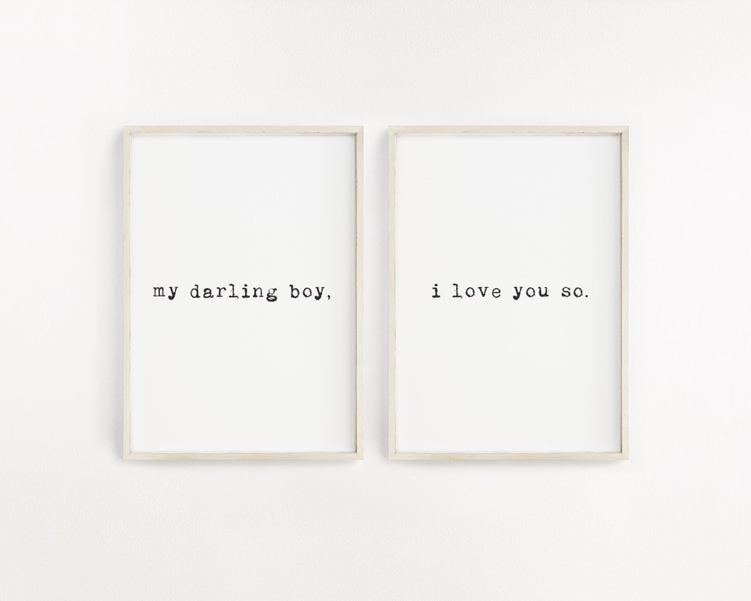 Boys Nursery Wall Art, Our Darling Boy, Boho Boys Nursery Print, Modern