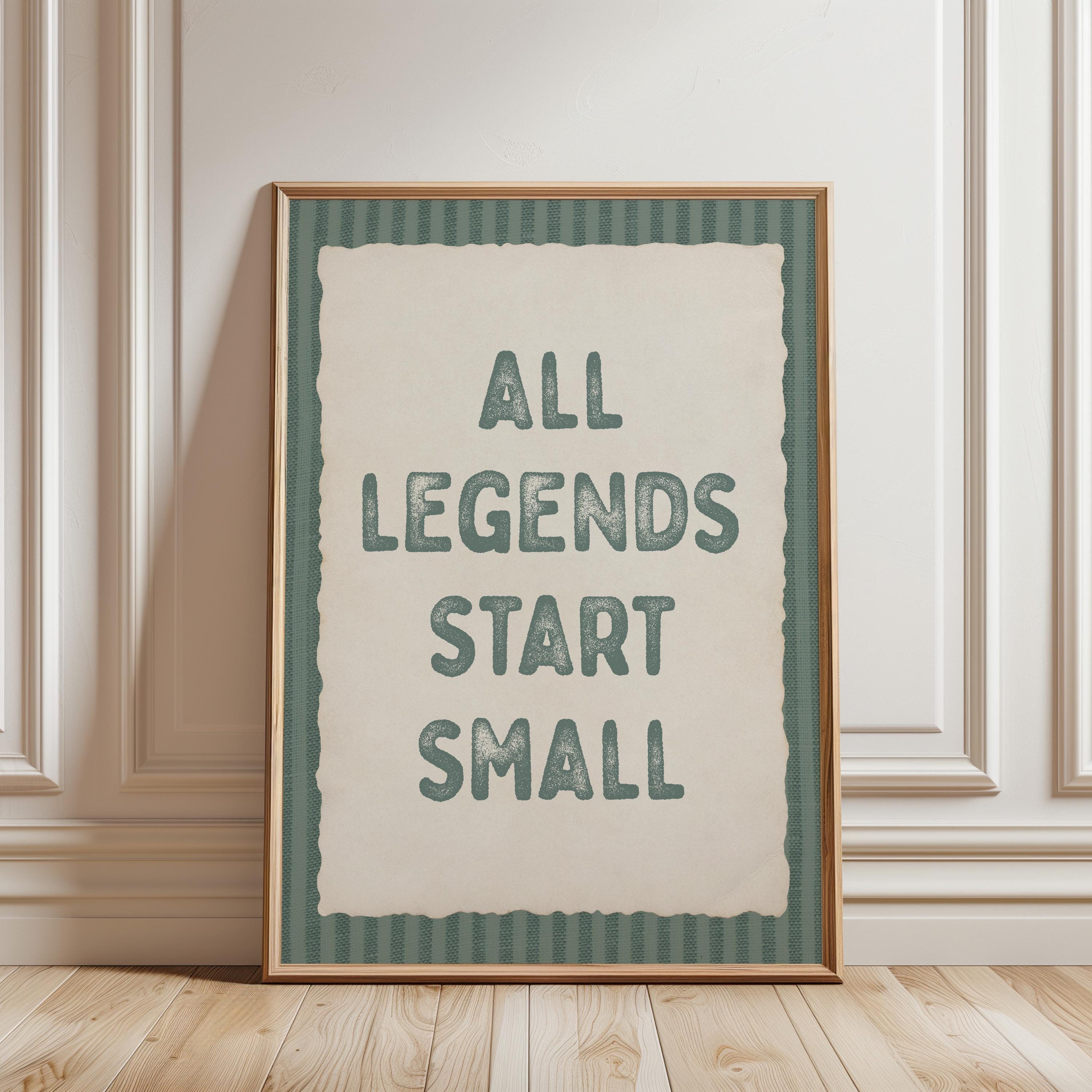 All Legends Start Small: Sports Nursery Print, Vintage Sport Wall