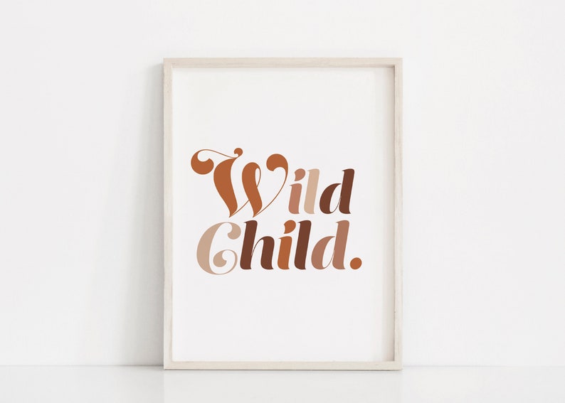Boho Nursery Print Mid Century Modern Nursery Art Wild Child Etsy