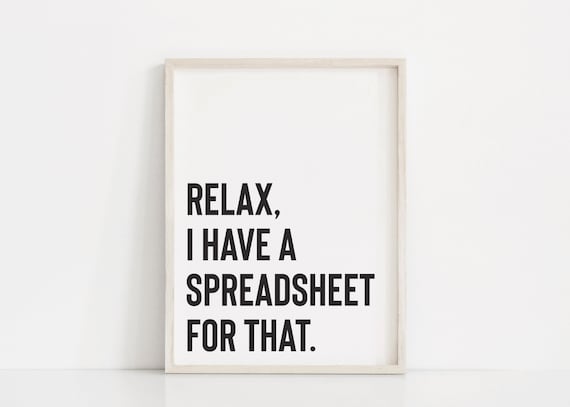 Funny office wall art, Accountant gift, Home office decor, Bookkeeper gift, Office manager gifts, Funny office signs, Spreadsheet for that