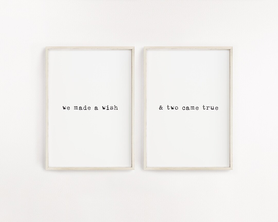 Twin Nursery Prints, We Made a Wish and Two Came True, Twin Nursery ...