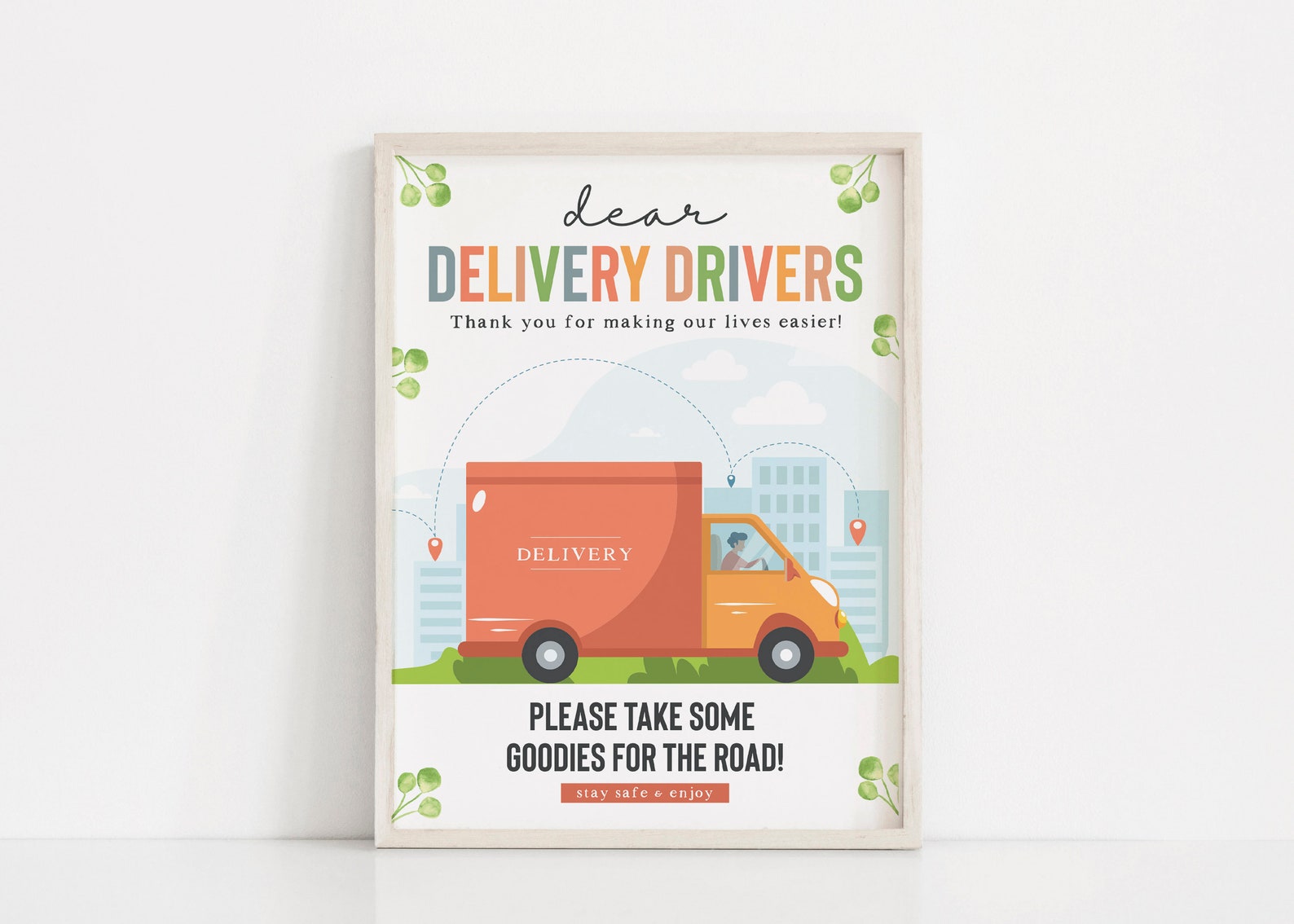Delivery driver printable Delivery driver snack sign Etsy