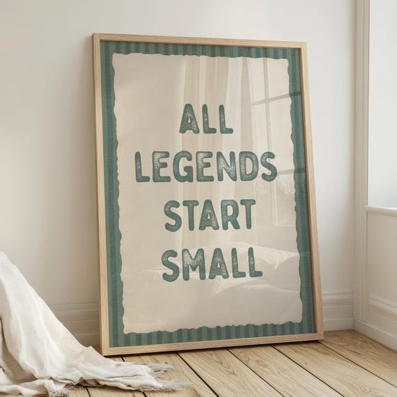 All Legends Start Small: Sports Nursery Print, Vintage Sport Wall