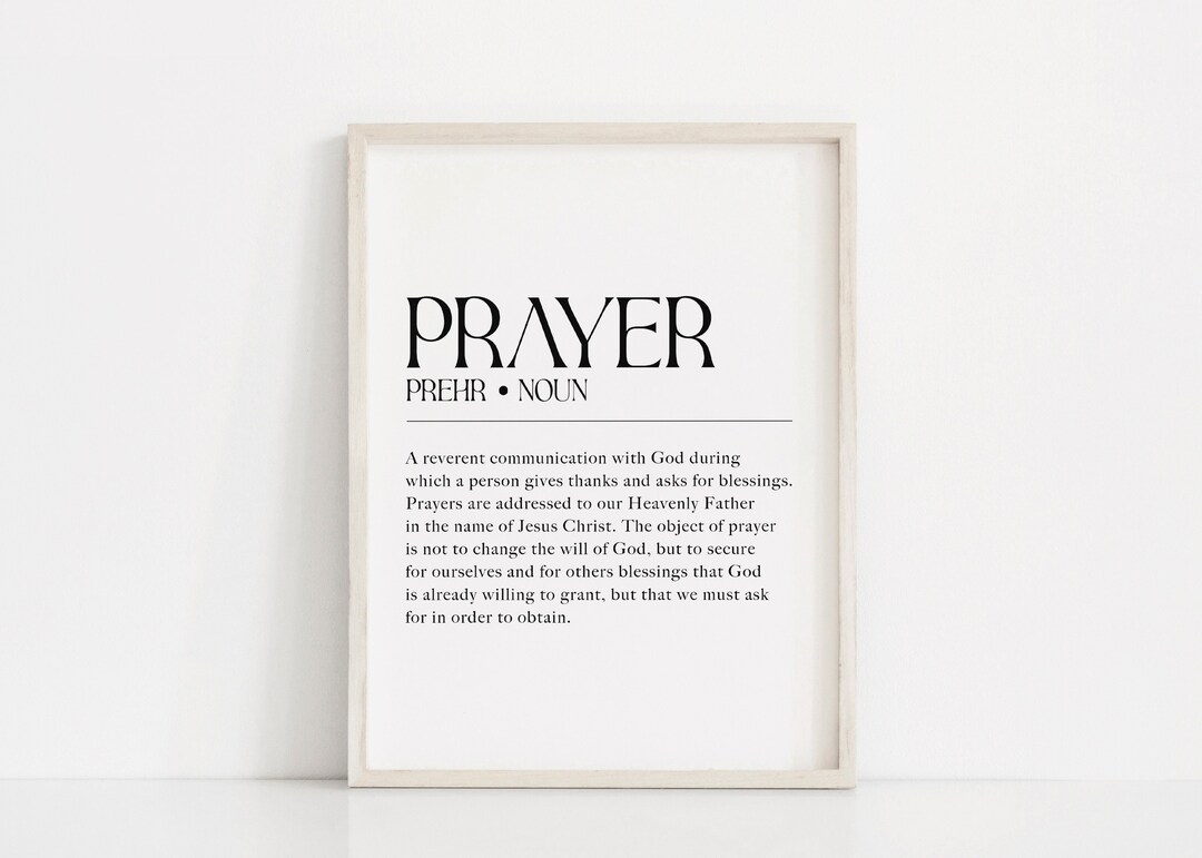 Prayer Definition Print, LDS Wall Art, Christian Printable, Latter Day ...