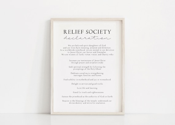 Relief society declaration, Church of Jesus Christ print, LDS relief society, Lds womanhood, LDS quote