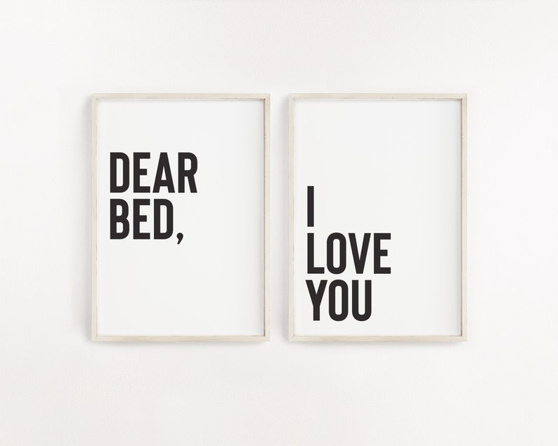 Dear Bed I Love You Funny Bedroom Wall Art Bedroom Wall Etsy UK