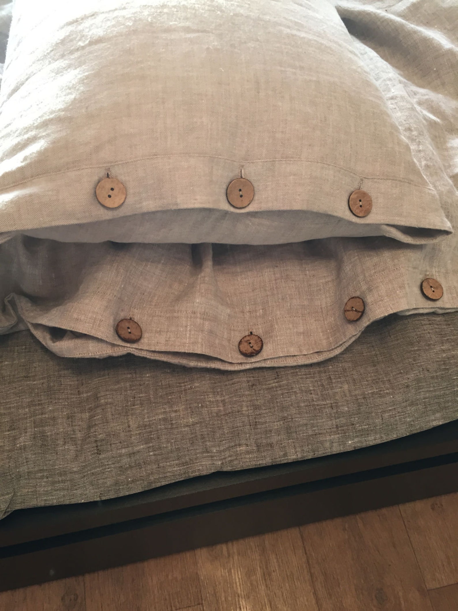 LINEN PILLOWCASE Linen Pillow Cover With Button Closure Pure Etsy