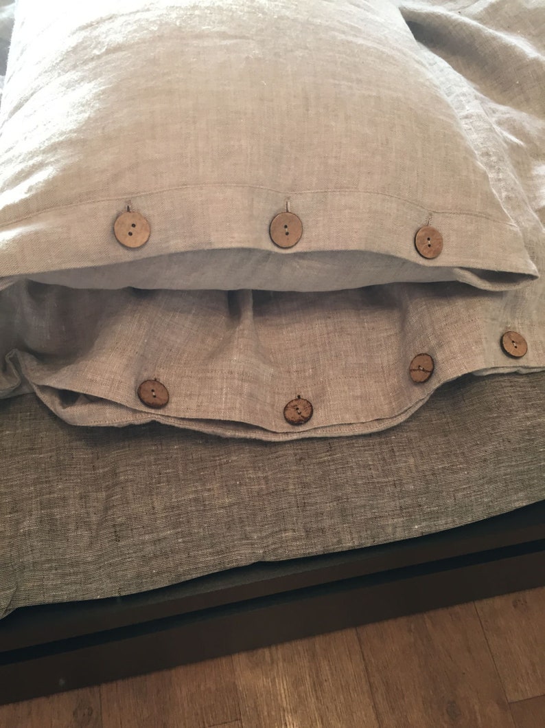 LINEN PILLOWCASE Linen Pillow Cover With Button Closure Pure Etsy